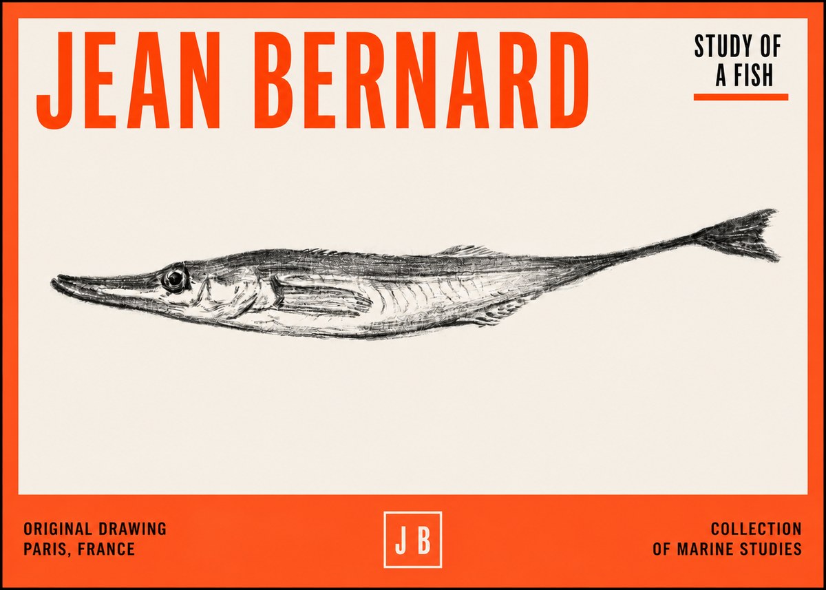 Jean Bernard Study of a Fish I No2 - Poster