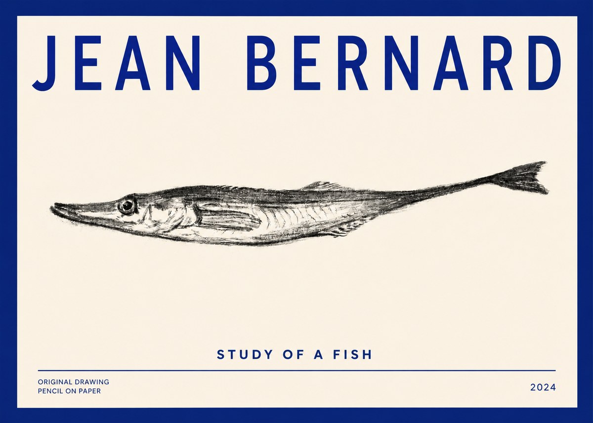 Jean Bernard Study of a Fish I No4 - Poster