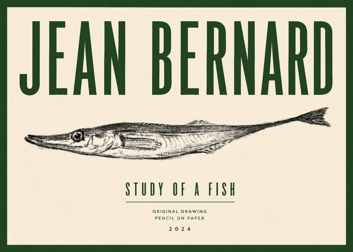 Jean Bernard Study of a Fish I No6 - Poster