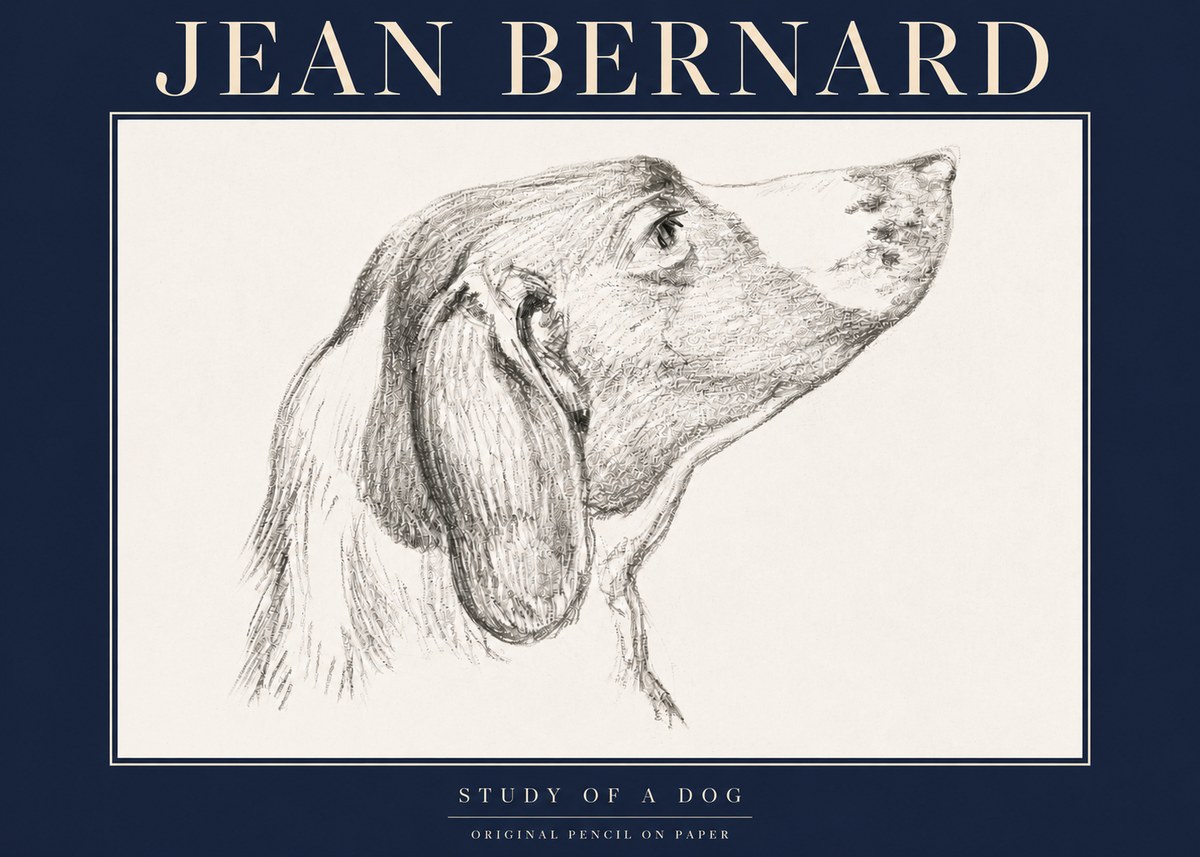 Jean Bernard Study of a Dog I No4 - Poster