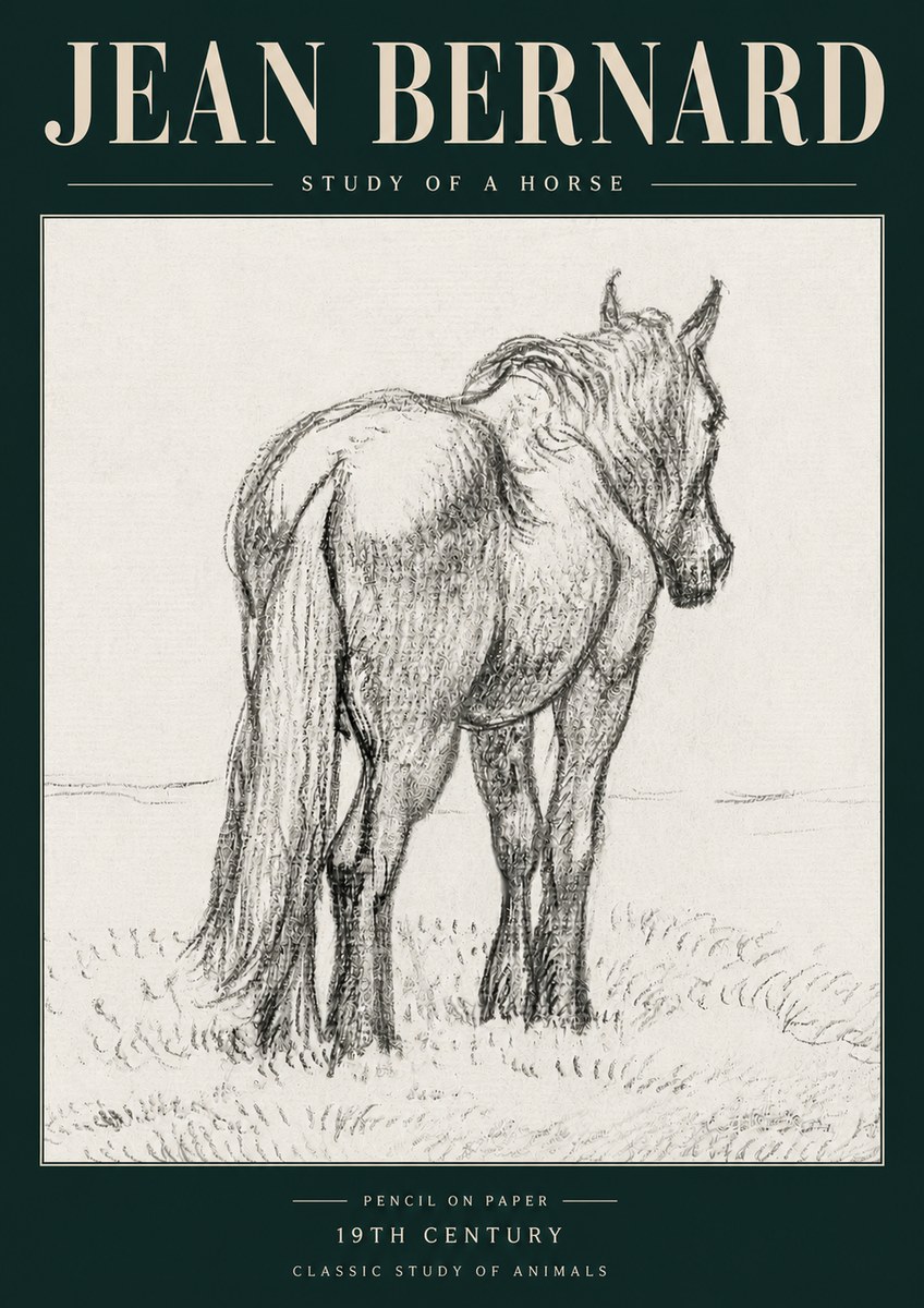 Jean Bernard Study of a Horse II No5 - Poster