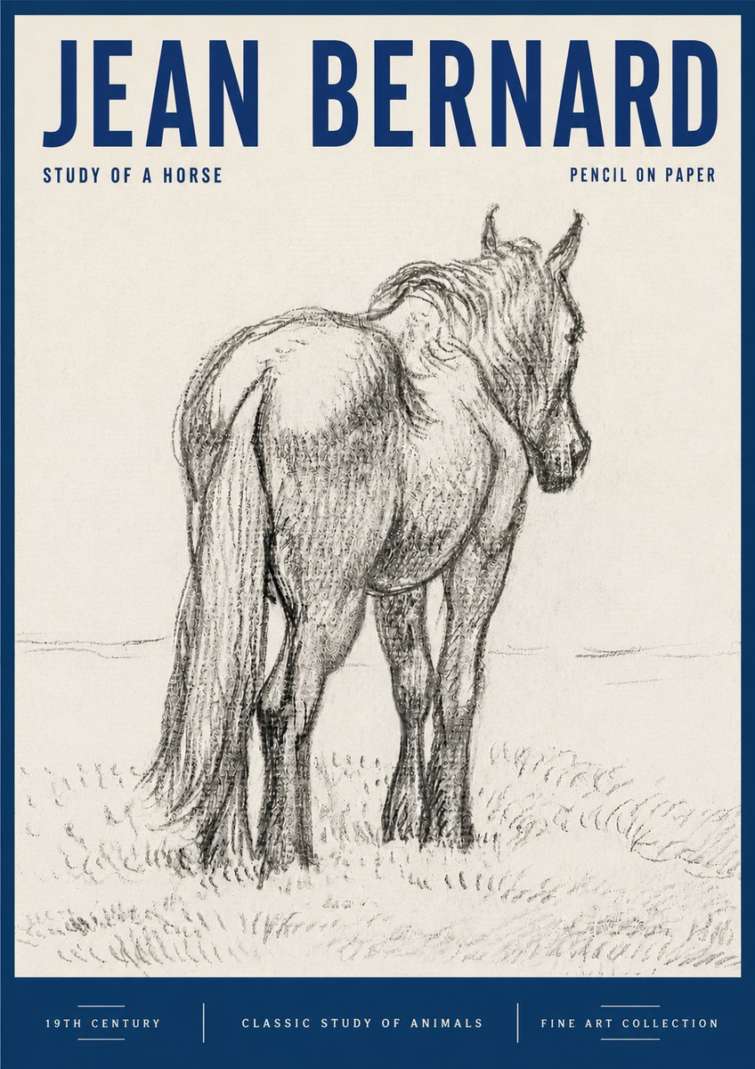 Jean Bernard Study of a Horse II No6 - Poster