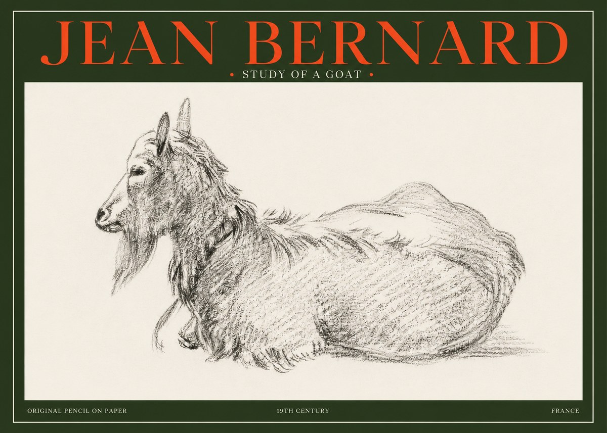Jean Bernard Study of a Goat I No3 - Poster