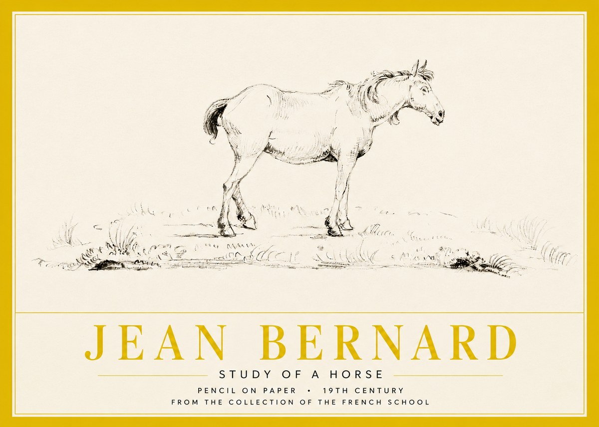 Jean Bernard Study of a Horse IV No3 - Poster