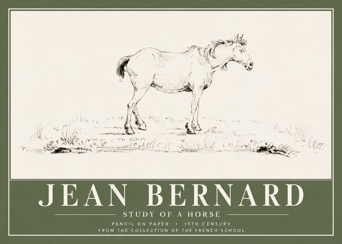 Jean Bernard Study of a Horse IV No6 - Poster