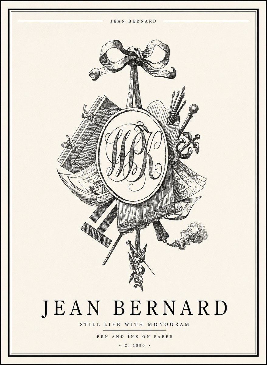 Jean Bernard Still Life with Monogram No1 - Poster