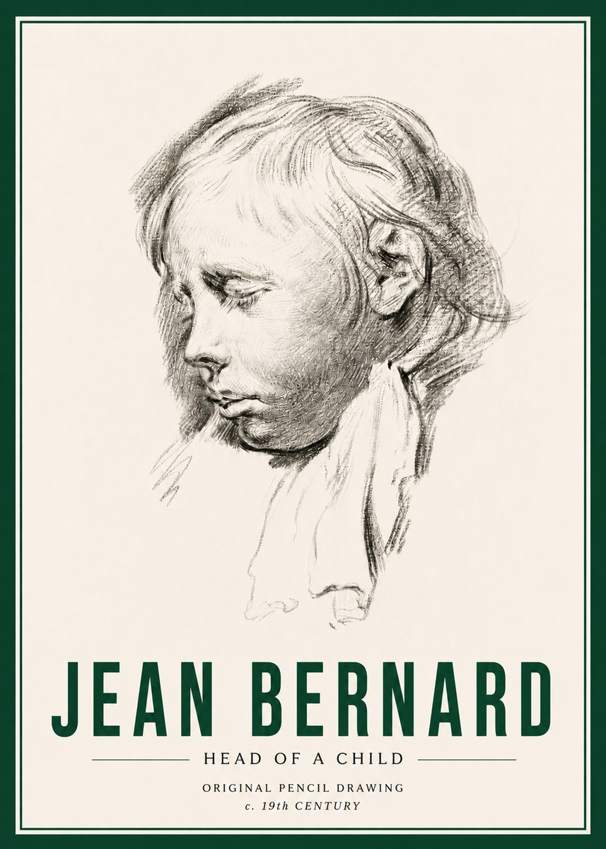 Jean Bernard Head of a Child No4 - Poster