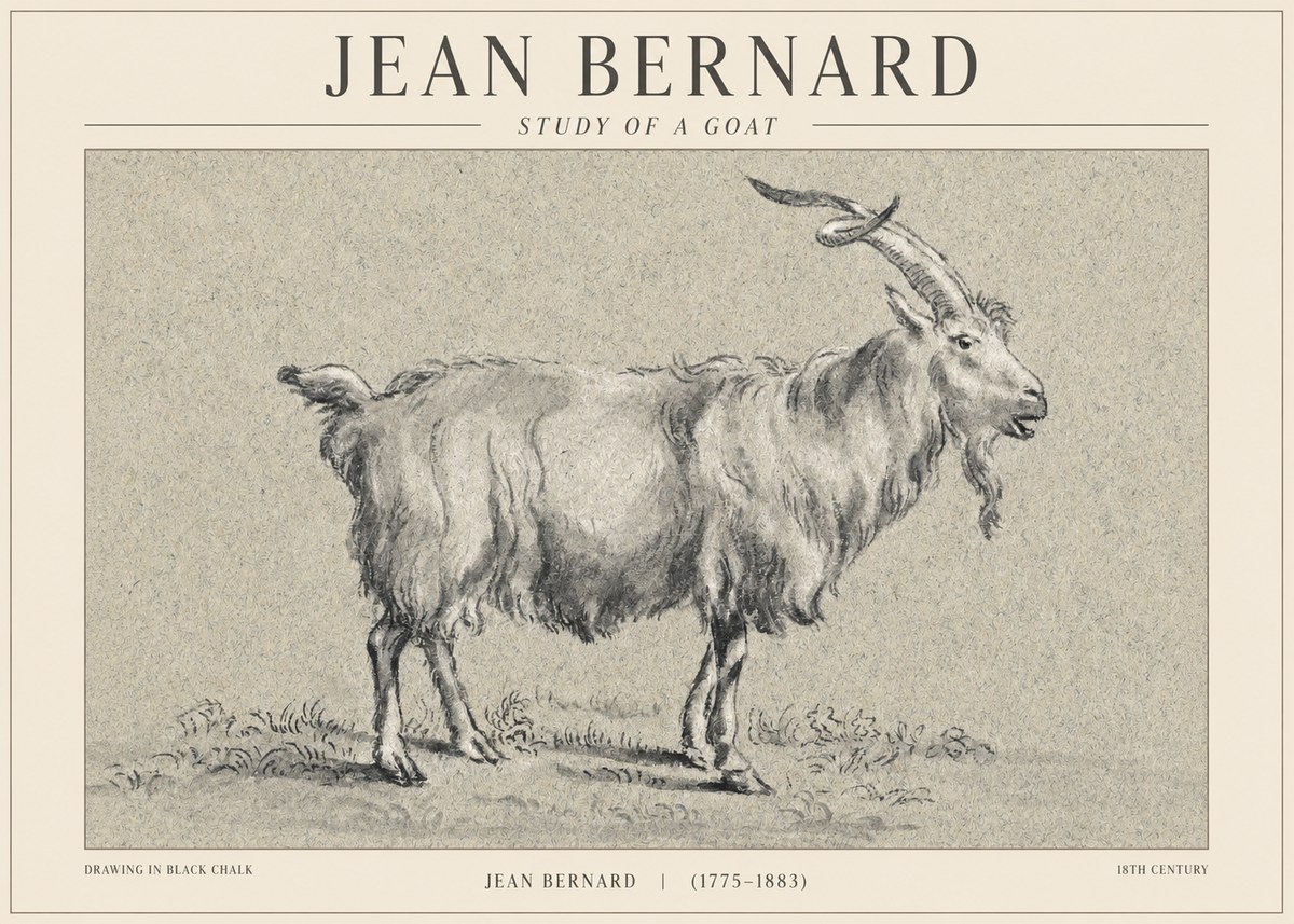 Jean Bernard Study of a Goat II No1 - Poster