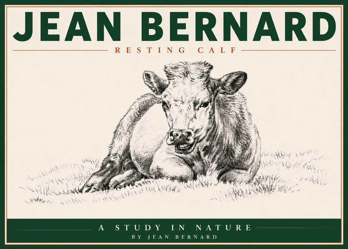 Jean Bernard Resting Calf I No5 - Poster