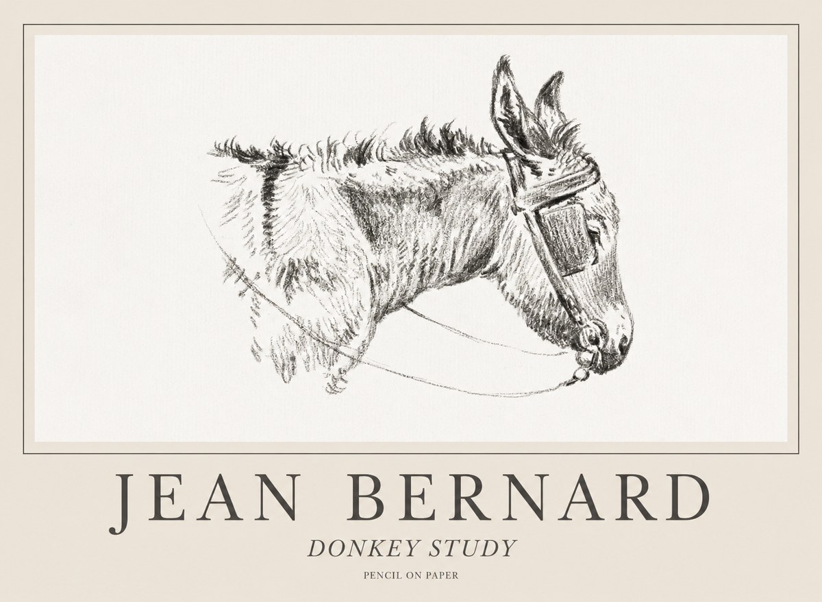Jean Bernard Donkey Study II No1 - Poster