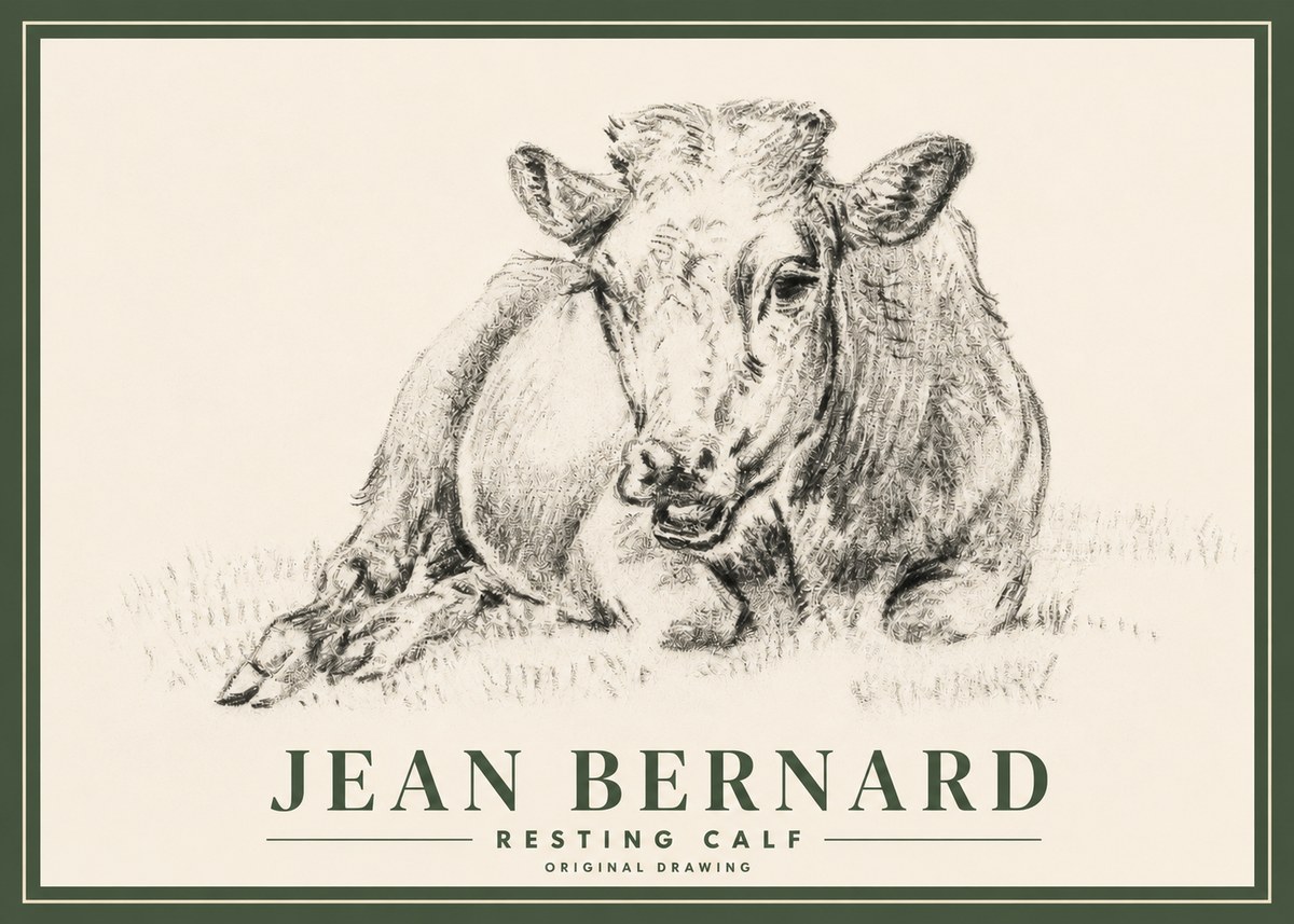 Jean Bernard Resting Calf II No3 - Poster