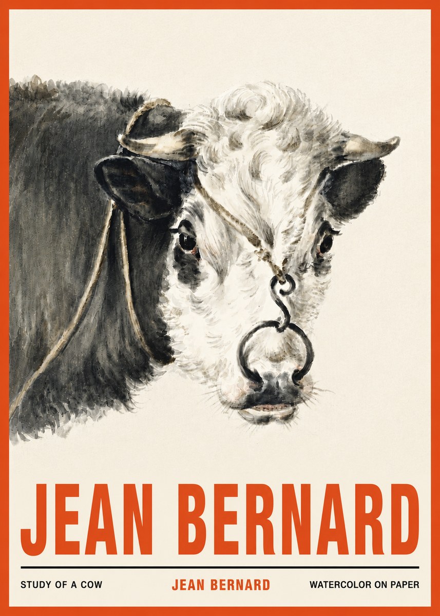 Jean Bernard Study of a Cow I No4 - Poster