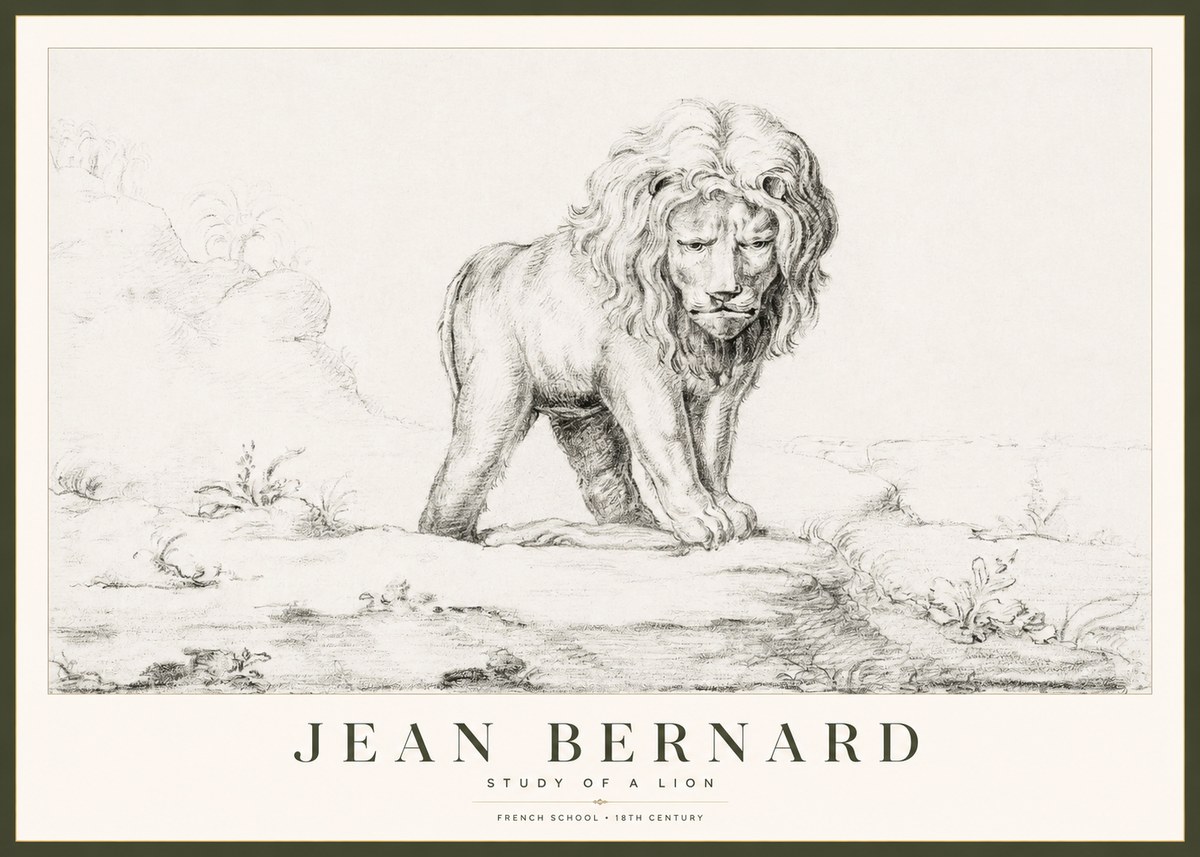Jean Bernard Study of a Lion I No1 - Poster