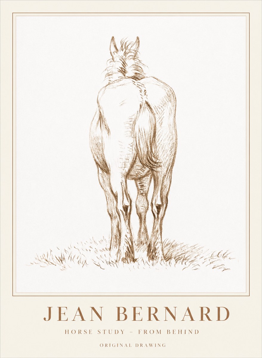Jean Bernard Horse Study - from Behind No1 - Poster