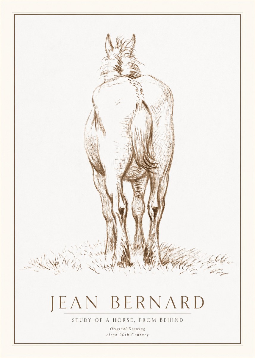 Jean Bernard Horse Study - from Behind No2 - Poster