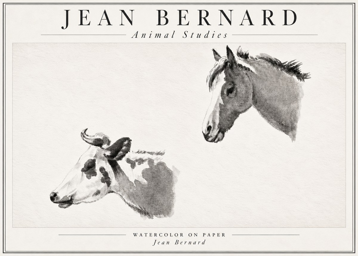 Jean Bernard Animal Studies No4 - Poster