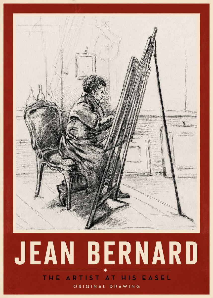 Jean Bernard The Artist at His Easel No5 - Poster