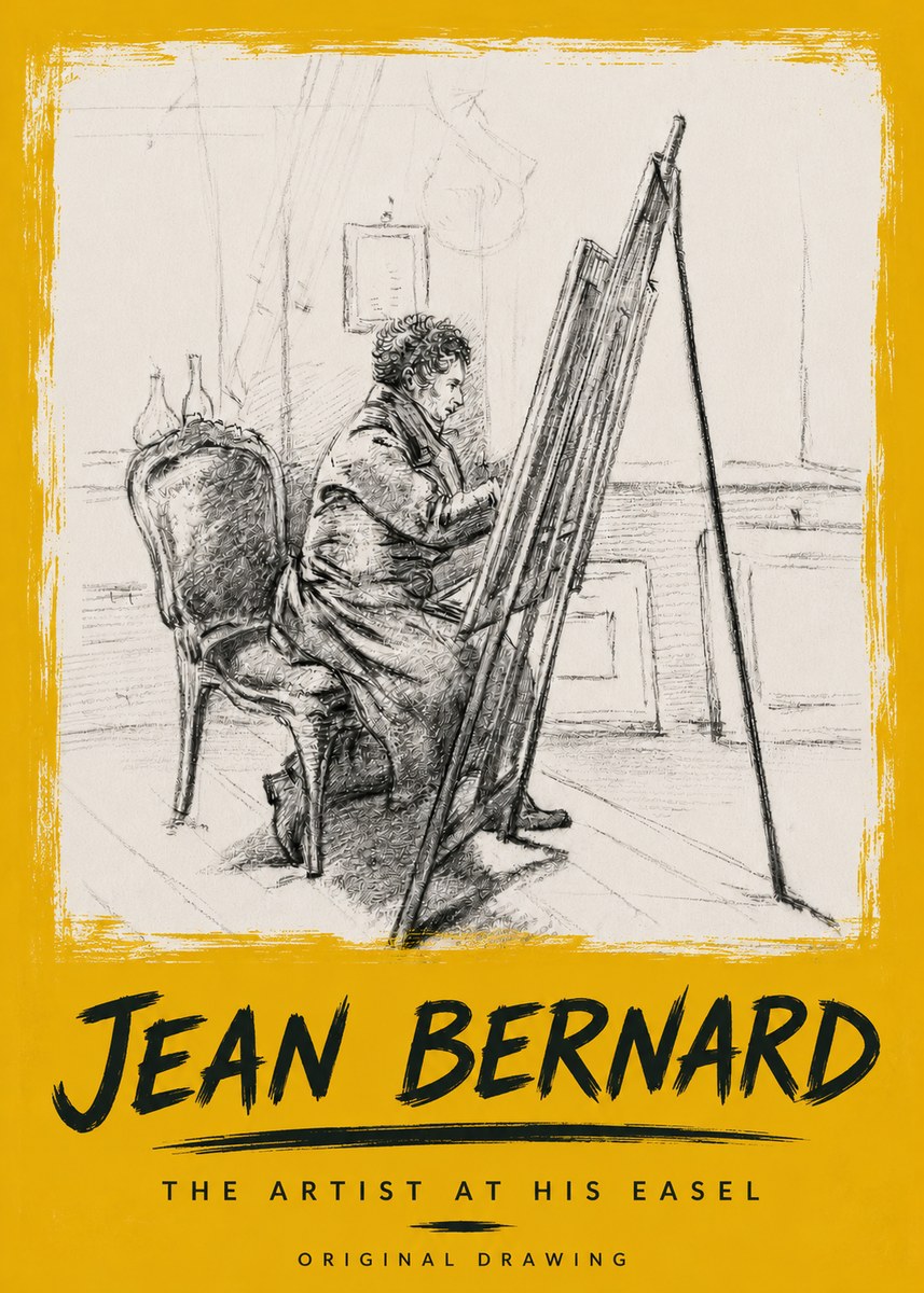 Jean Bernard The Artist at His Easel No6 - Poster