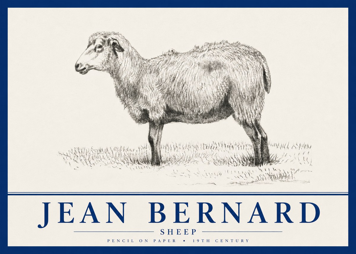 Jean Bernard Sheep No4 - Poster