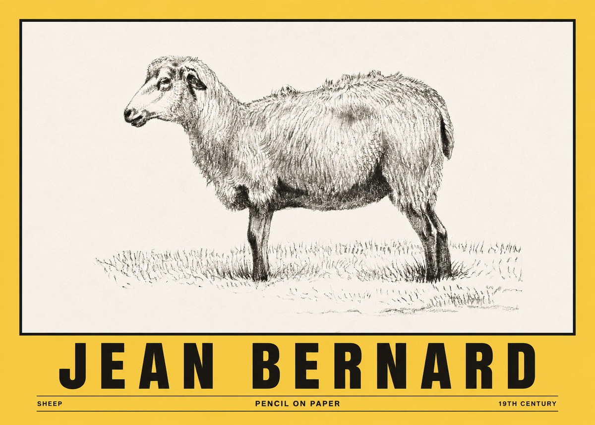 Jean Bernard Sheep No5 - Poster