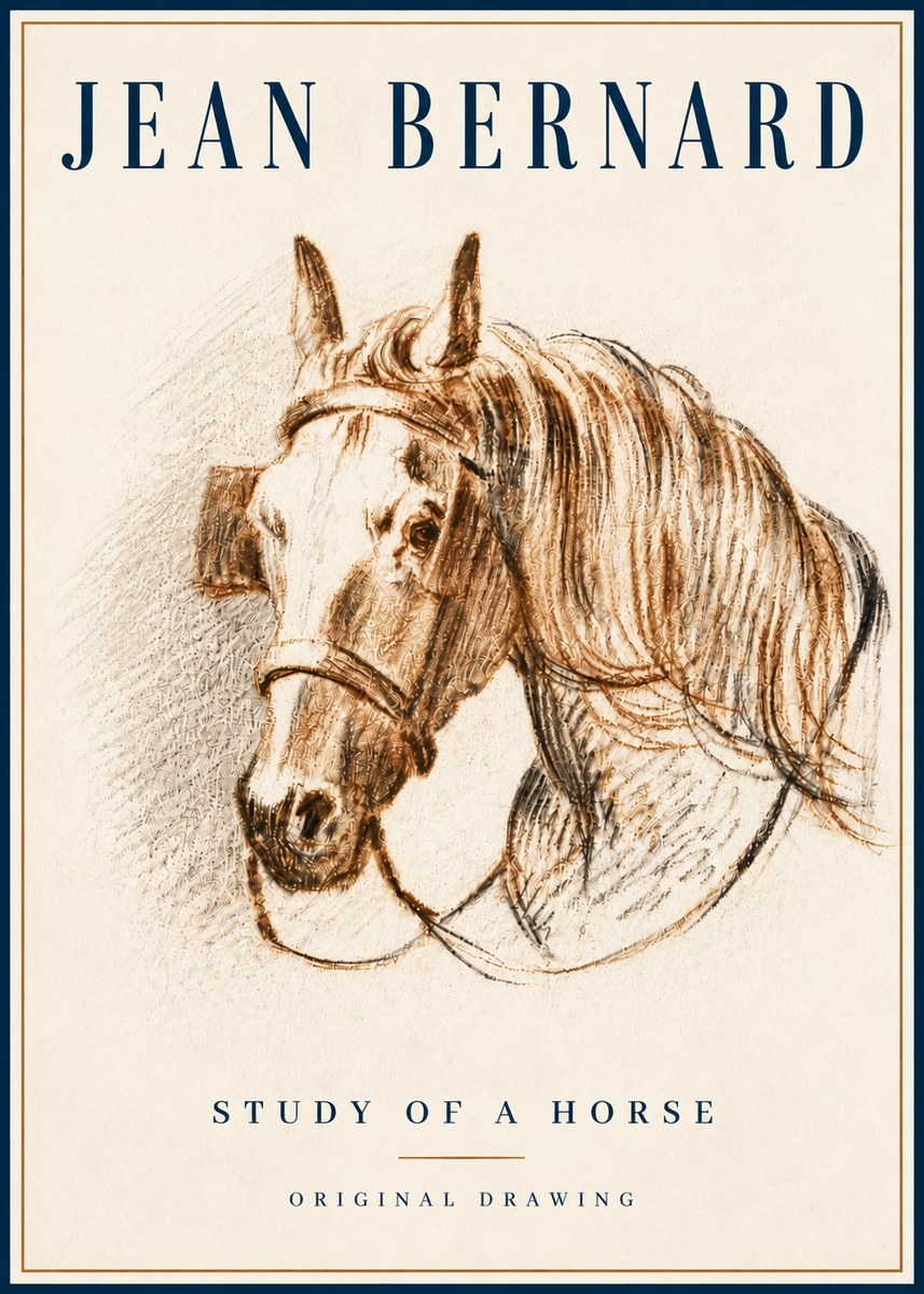 Jean Bernard Study of a Horse V No6 - Poster