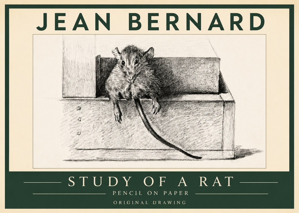 Jean Bernard Study of a Rat I No3 - Poster