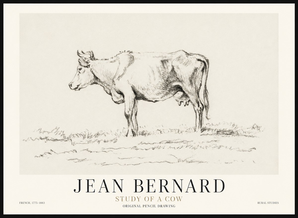 Jean Bernard Study of a Cow III No1 - Poster