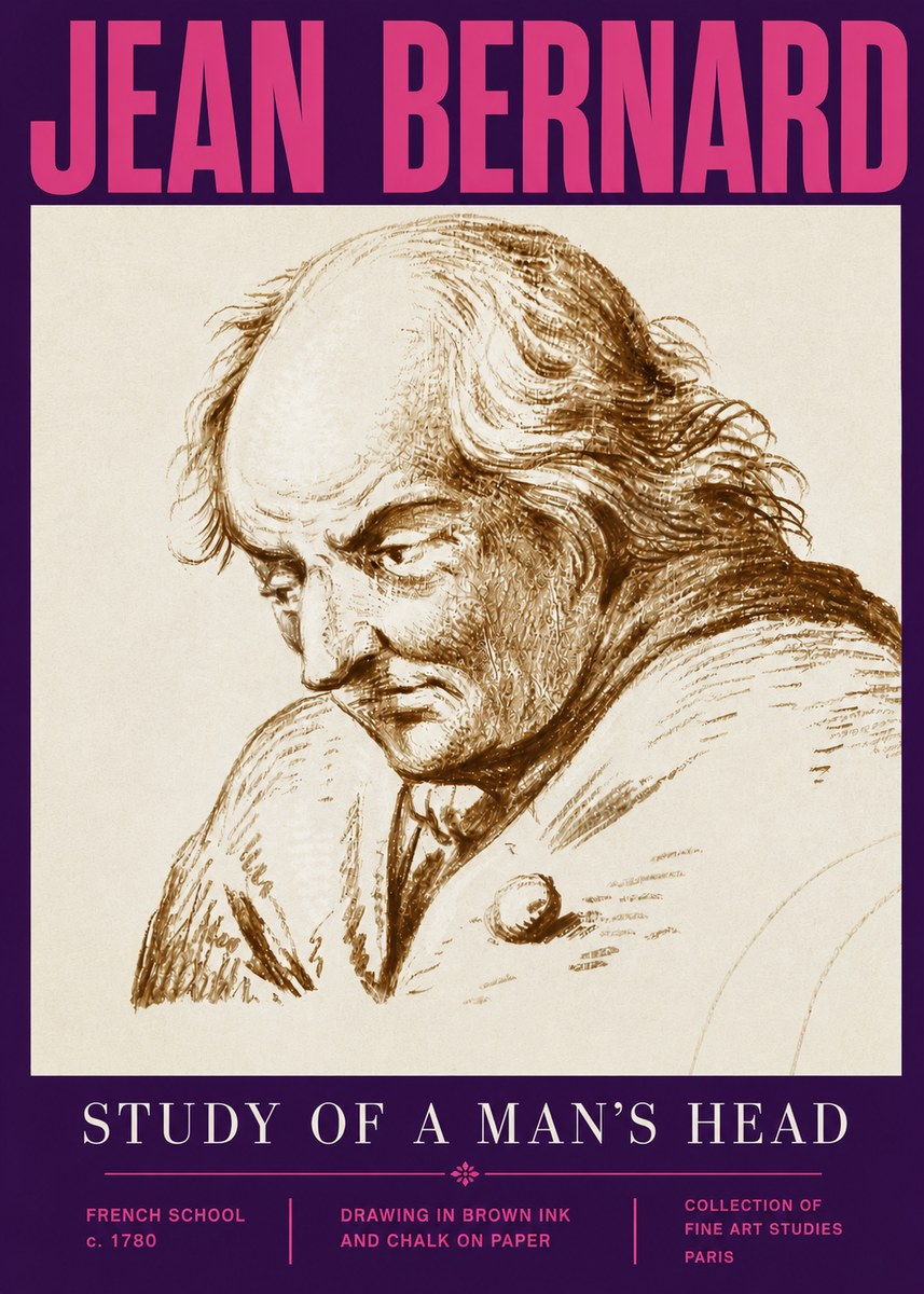 Jean Bernard Study of a Man's Head No5 - Poster
