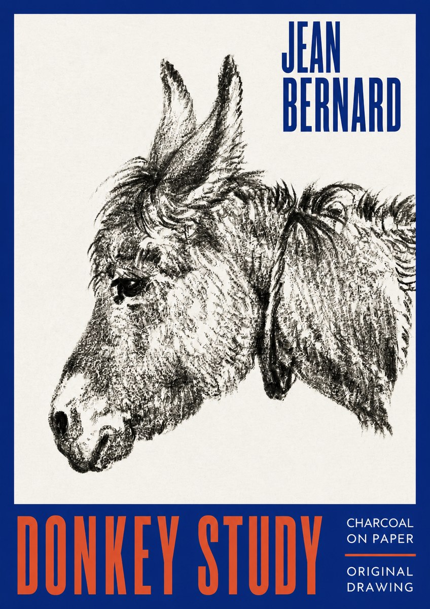 Jean Bernard Donkey Study III No2 - Poster