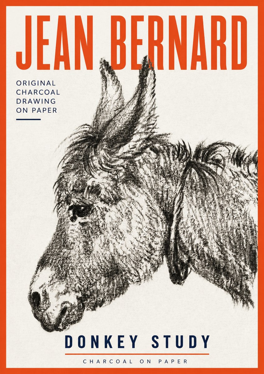 Jean Bernard Donkey Study III No4 - Poster