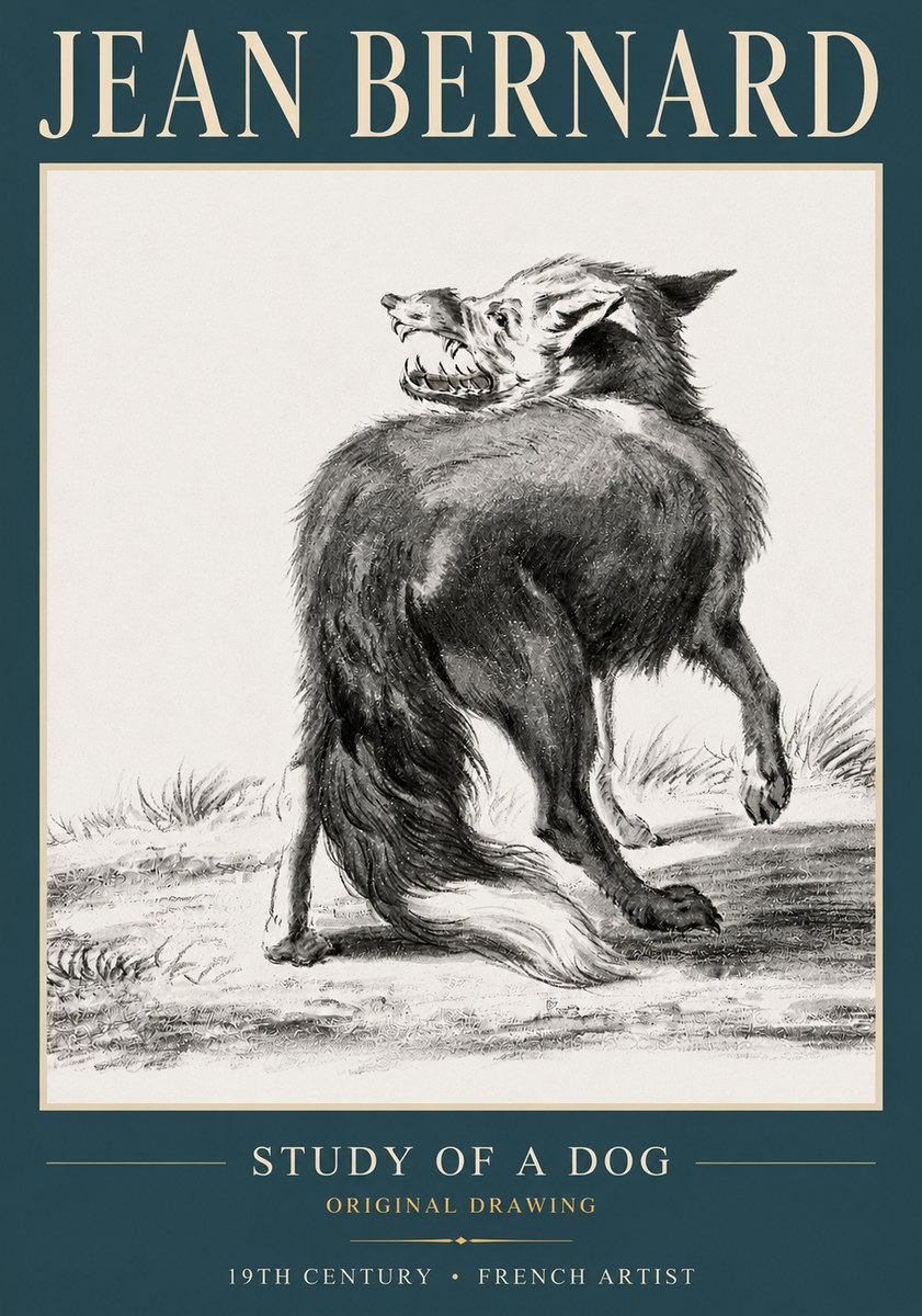 Jean Bernard Study of a Dog II No3 - Poster