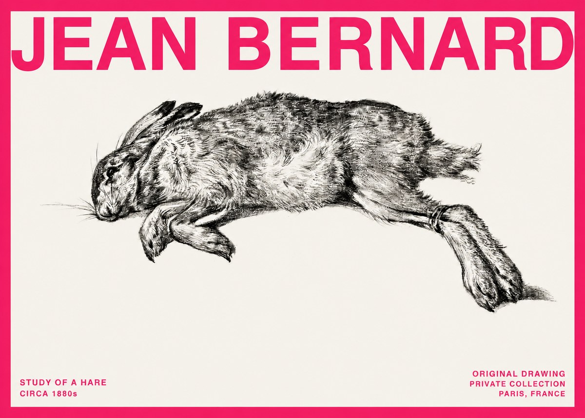 Jean Bernard Study of a Rabbit No4 - Poster
