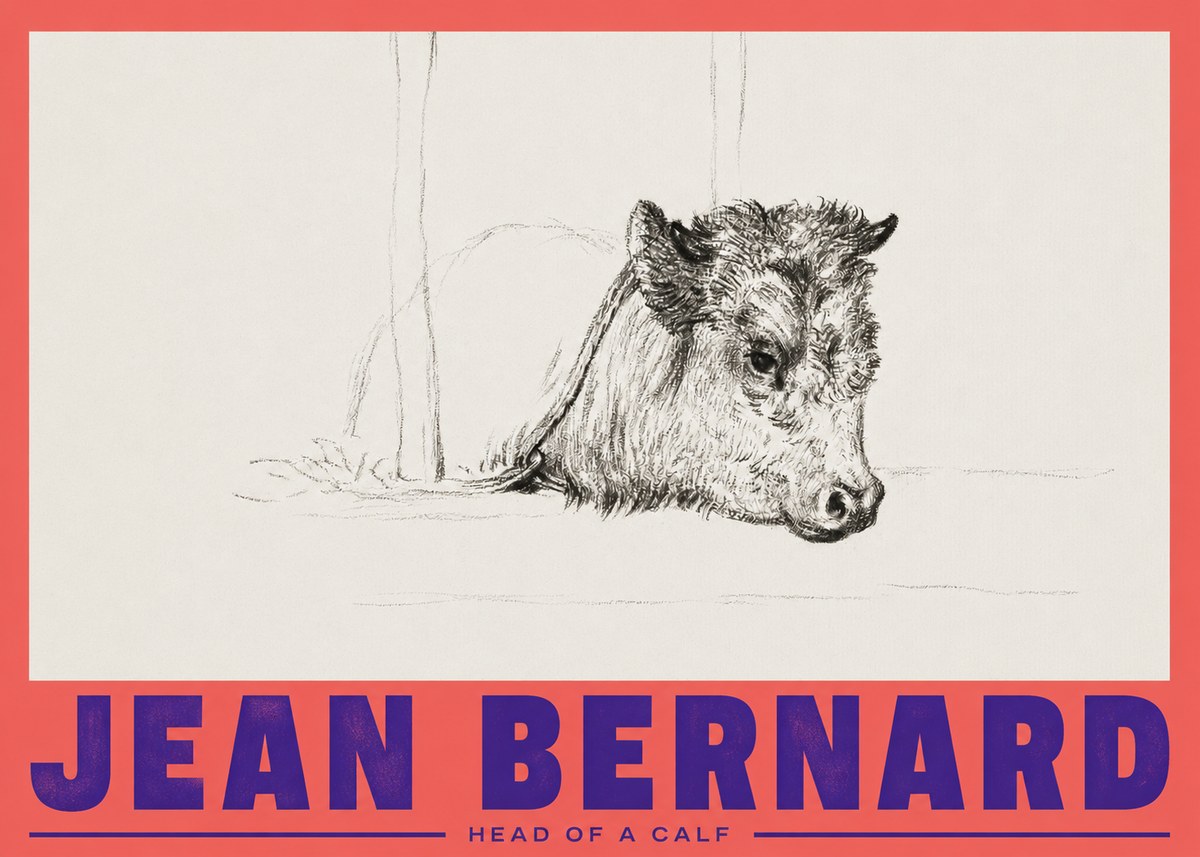 Jean Bernard Study of a Calf I No3 - Poster
