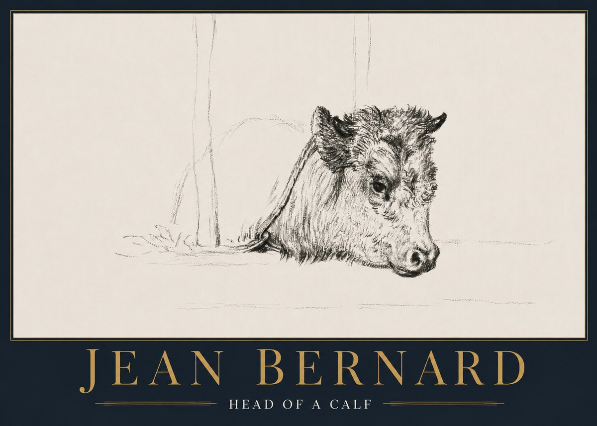 Jean Bernard Study of a Calf I No5 - Poster