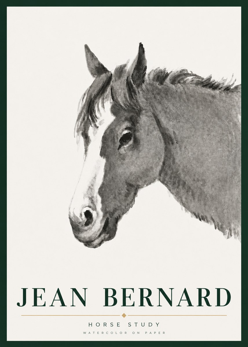 Jean Bernard Horse Study I No5 - Poster