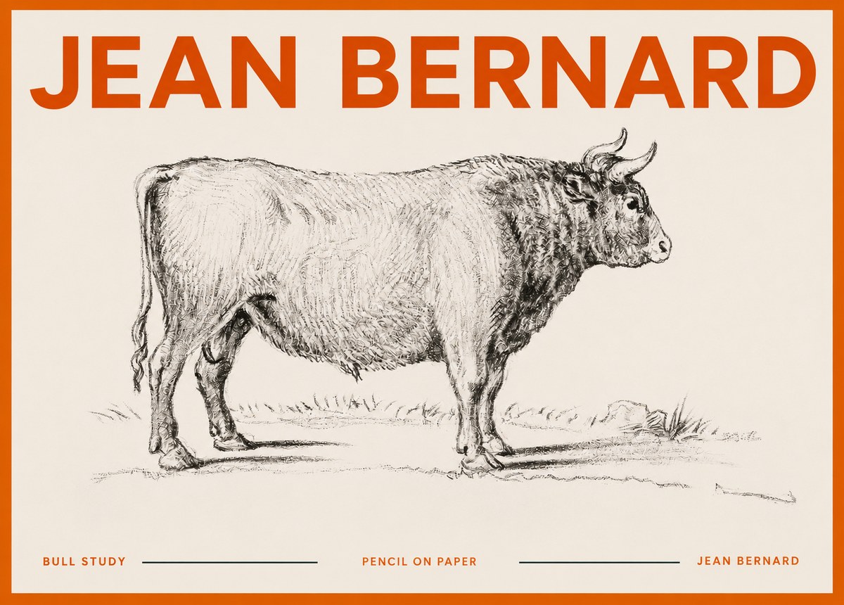 Jean Bernard Study of a Bull I No5 - Poster