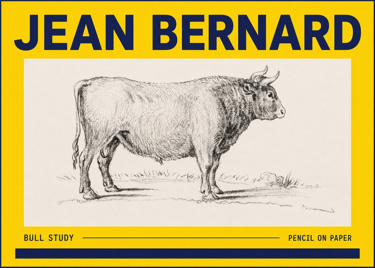 Jean Bernard Study of a Bull I No6 - Poster
