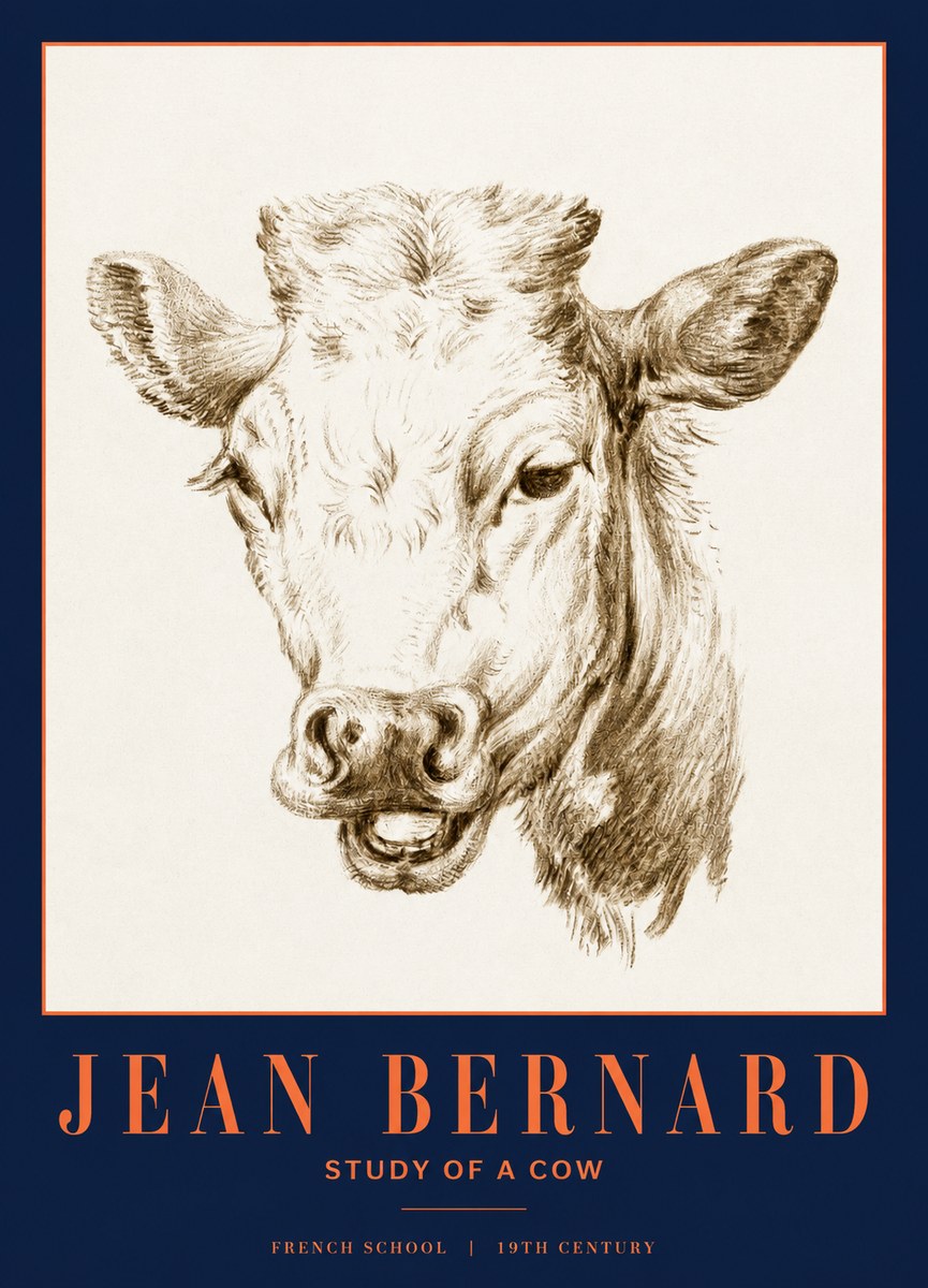 Jean Bernard Study of a Cow IV No3 - Poster