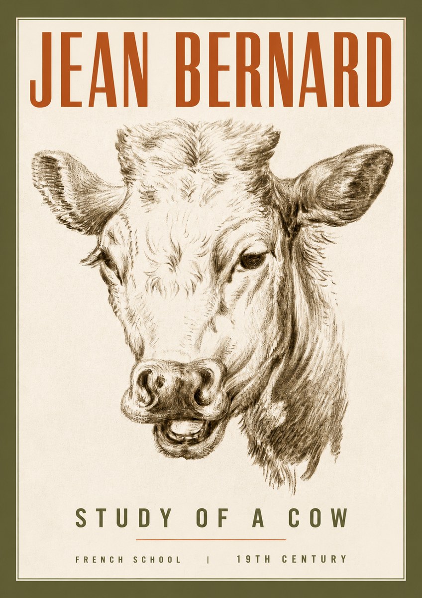 Jean Bernard Study of a Cow IV No4 - Poster