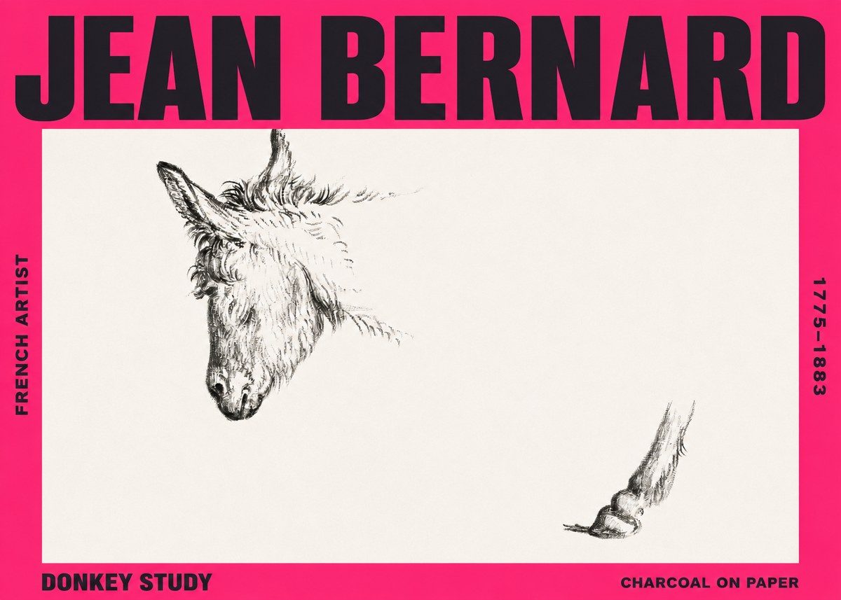Jean Bernard Study of a Donkey II No3 - Poster