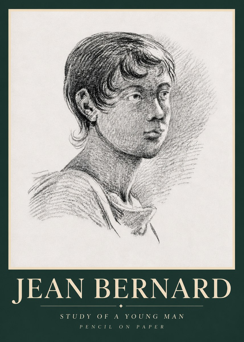 Jean Bernard Study of a Young Boy No5 - Poster