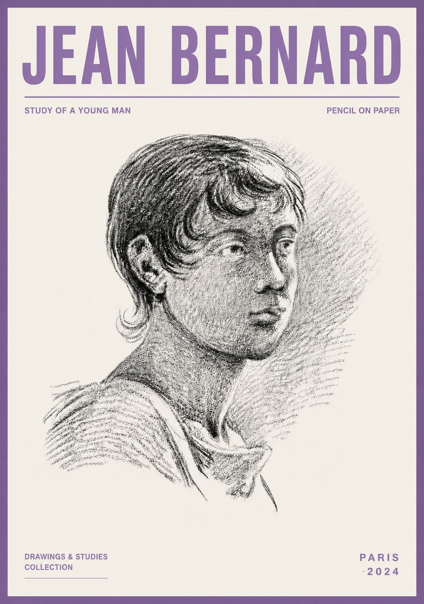 Jean Bernard Study of a Young Boy No6 - Poster