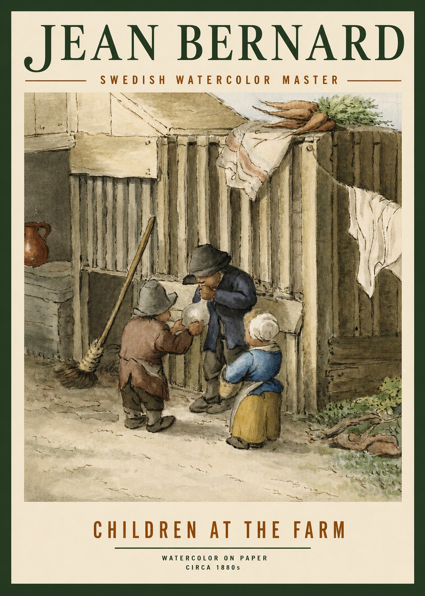 Jean Bernard Children at the Gate No4 - Poster