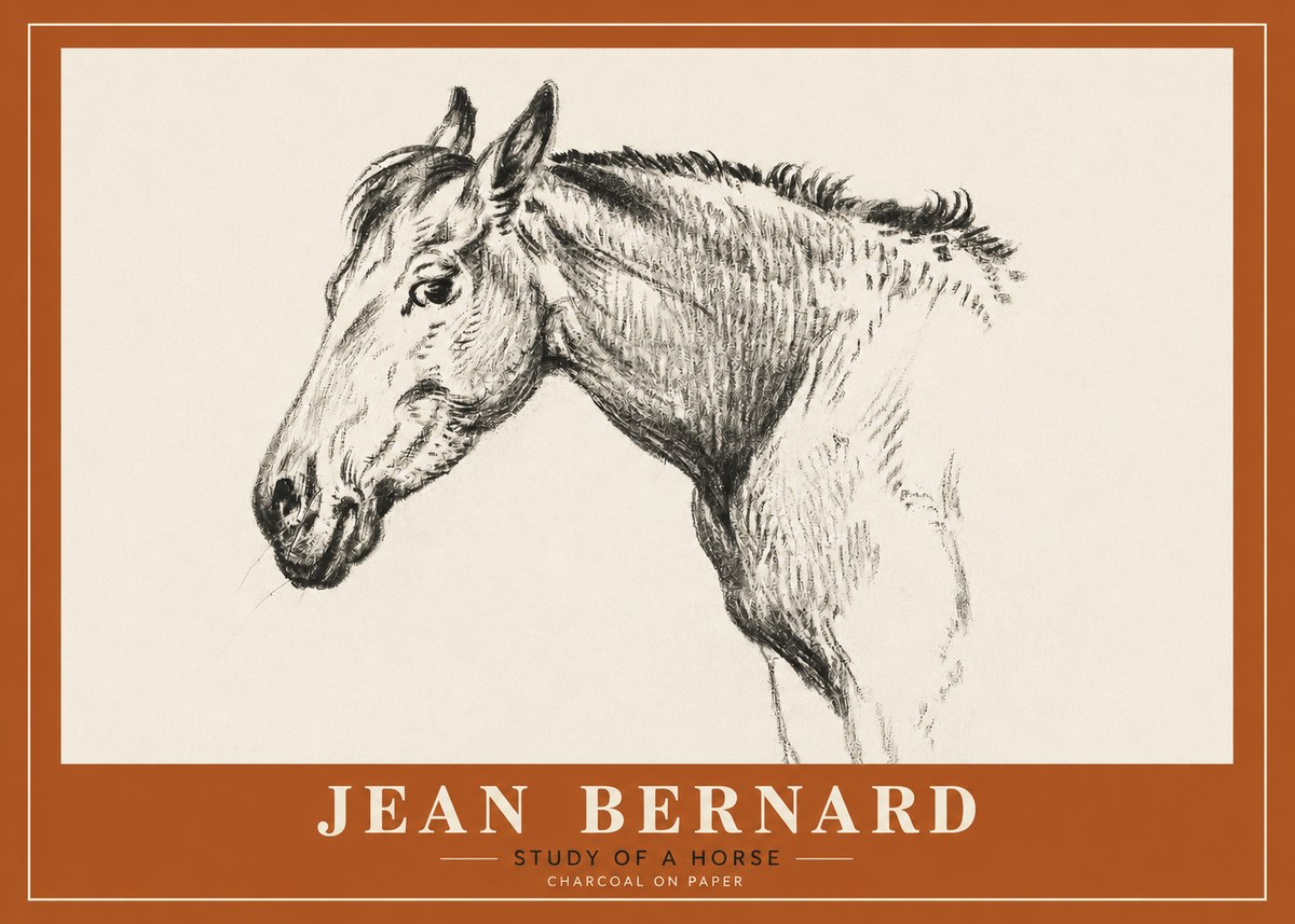 Jean Bernard Study of a Horse VI No2 - Poster