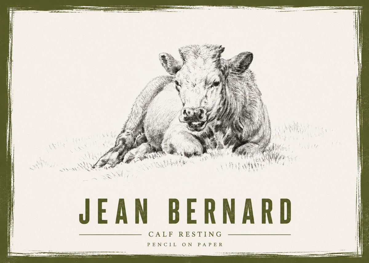 Jean Bernard Calf Resting No4 - Poster