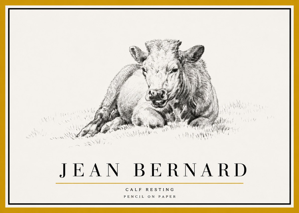 Jean Bernard Calf Resting No5 - Poster