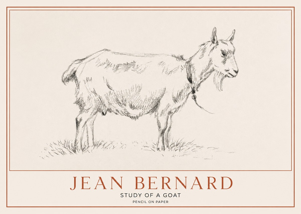 Jean Bernard Study of a Goat III No1 - Poster
