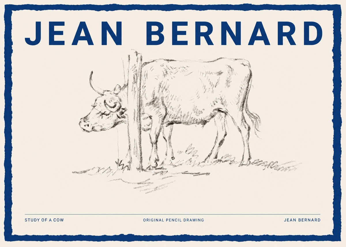 Jean Bernard Study of a Cow VII No2 - Poster