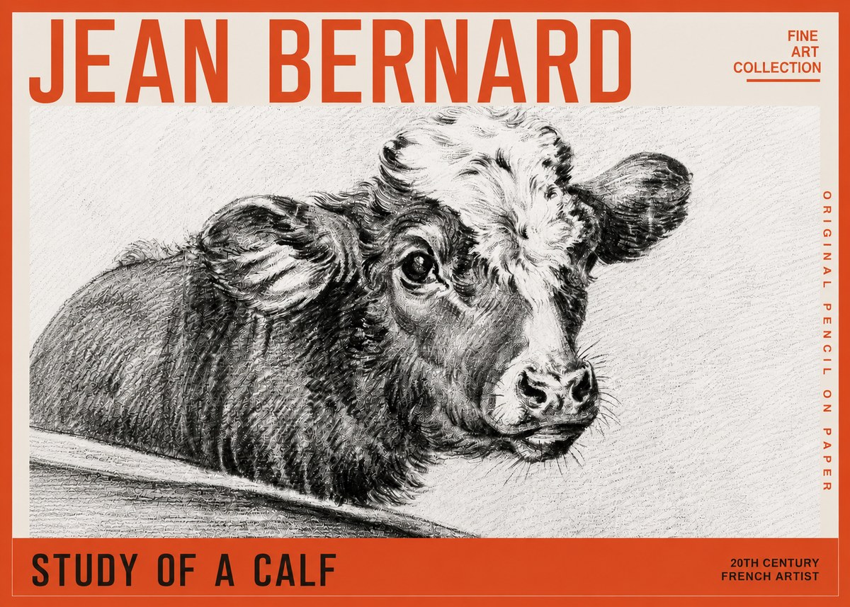 Jean Bernard Study of a Calf II No5 - Poster