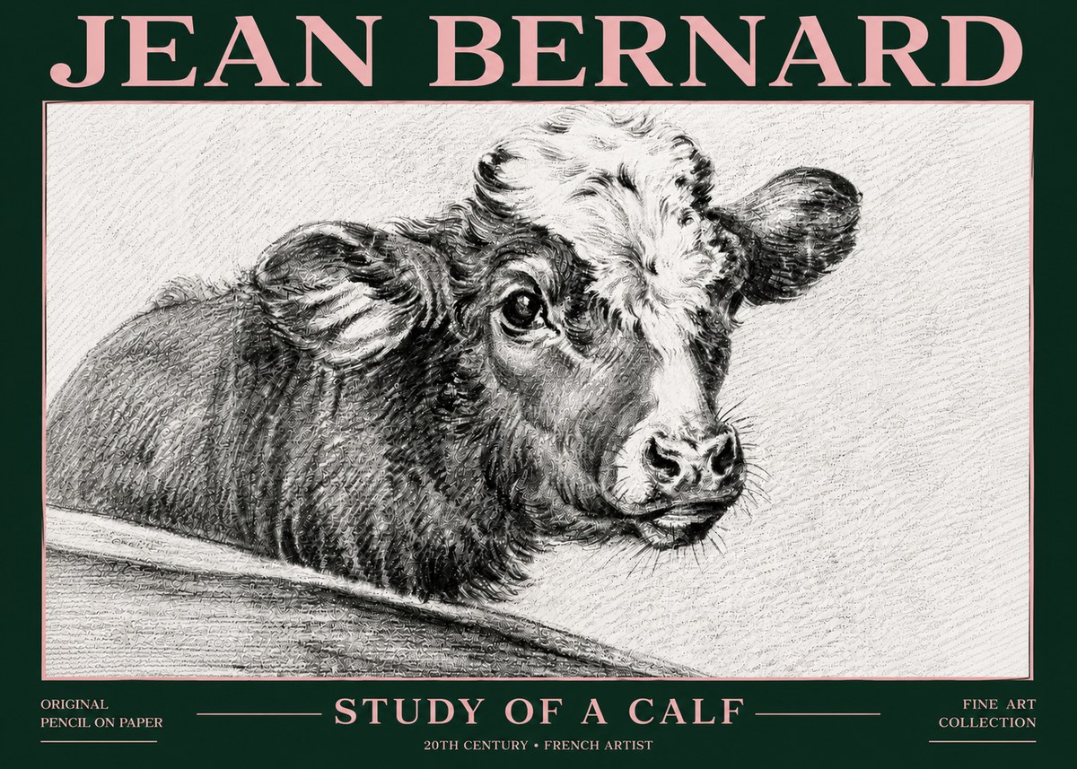 Jean Bernard Study of a Calf II No6 - Poster